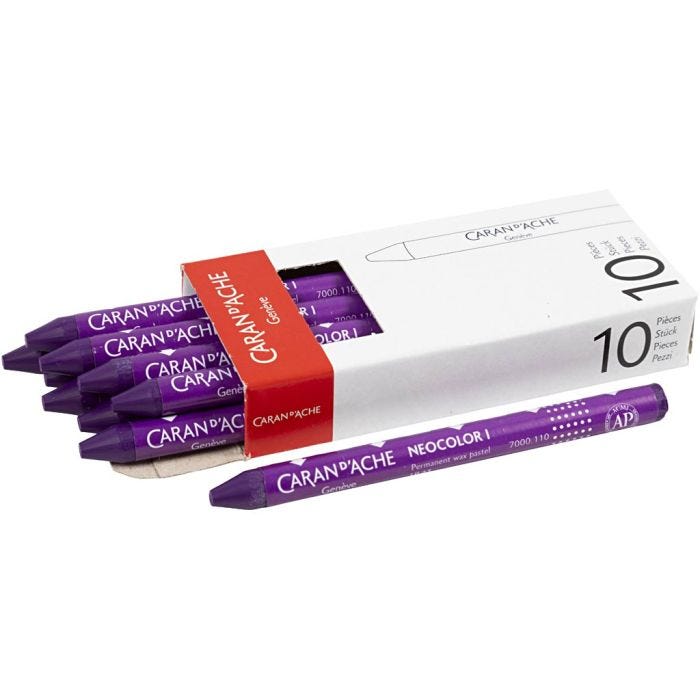 CARAN D’ACHE Caran d'Ache Néocolor 1, L : 10 cm, ép. 8,5 mm, lilac (110), 10 pièces/ 1 Pq.