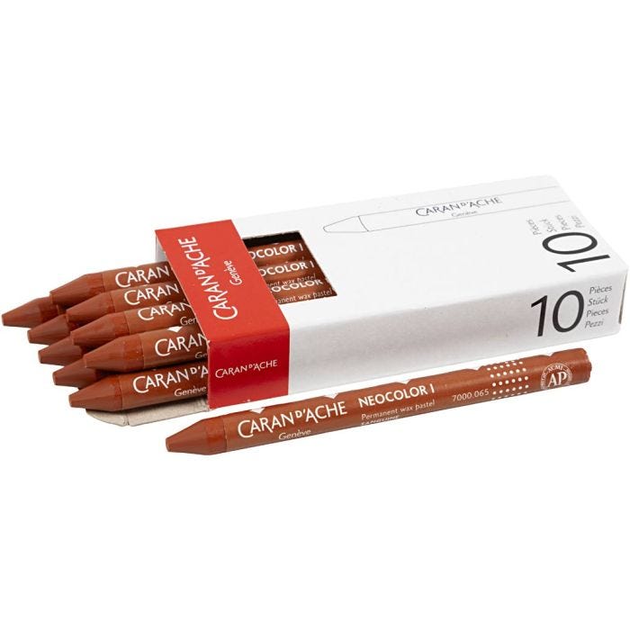 CARAN D’ACHE Caran d'Ache Néocolor 1, L : 10 cm, ép. 8,5 mm, russet (065), 10 pièces/ 1 Pq.