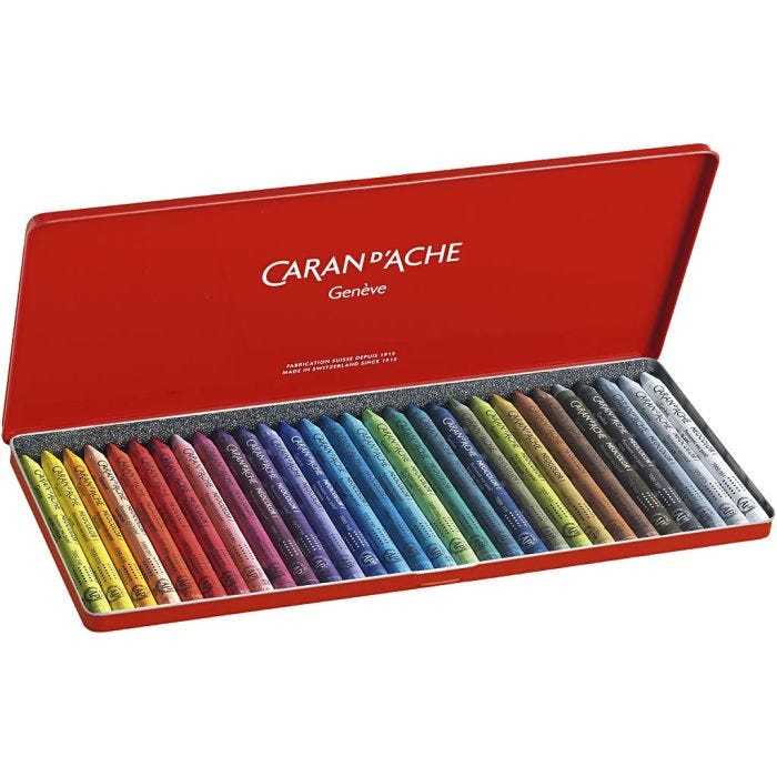 CARAN D’ACHE Neocolor I, L: 10 cm, dikte 8,5 mm, diverse kleuren, 30 stuk/ 1 doos