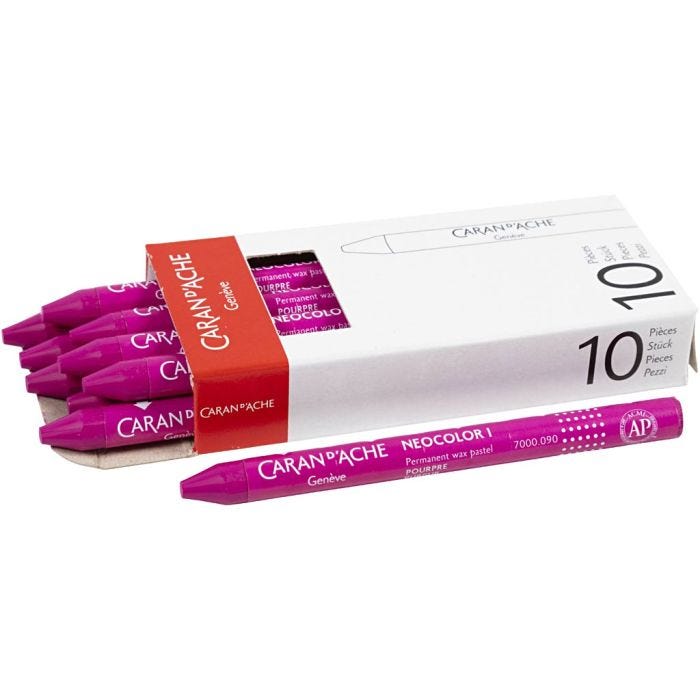 CARAN D’ACHE Caran d'Ache Néocolor 1, L : 10 cm, ép. 8,5 mm, crimson (090), 10 pièces/ 1 Pq.