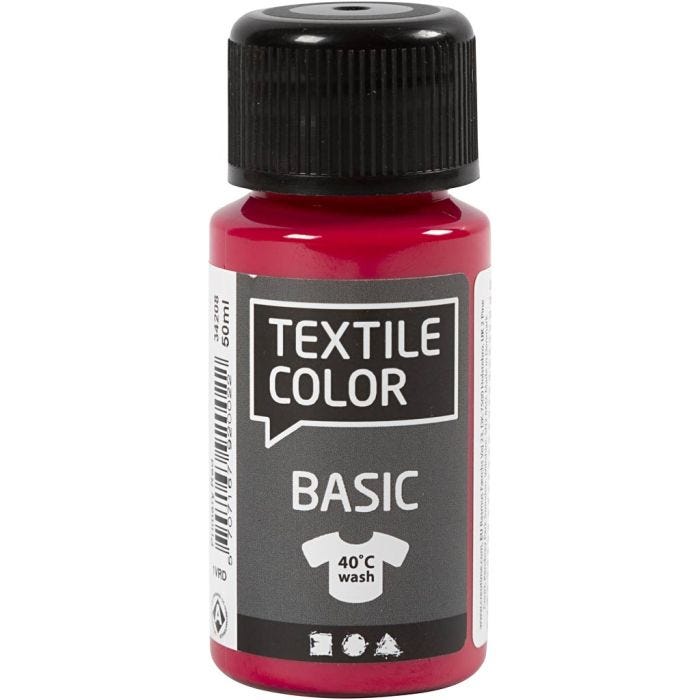 Textile Color, rouge primaire, 50 ml/ 1 flacon