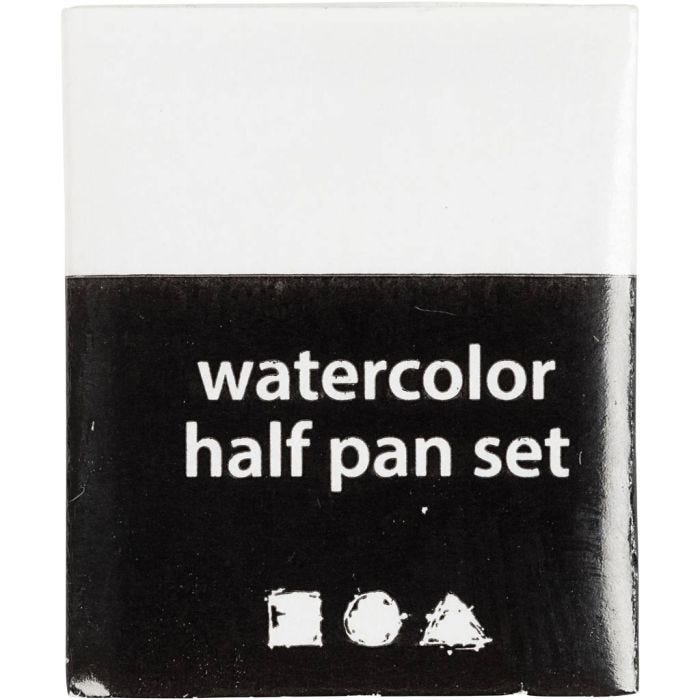 Aquarelles Art, ½-pan, dim. 10x15x20 mm, blanc, 1 pièce