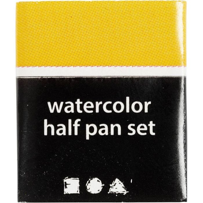 Aquarelles Art, ½-pan, dim. 10x15x20 mm, jaune transparent, 1 pièce