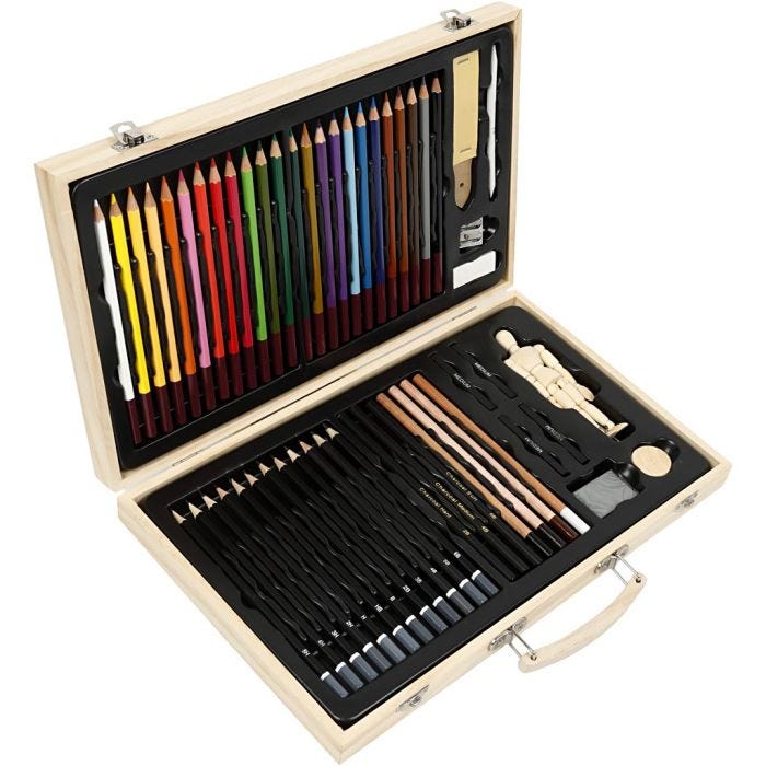 Set de croquis et de dessin, ass. de couleurs, 1 pièce