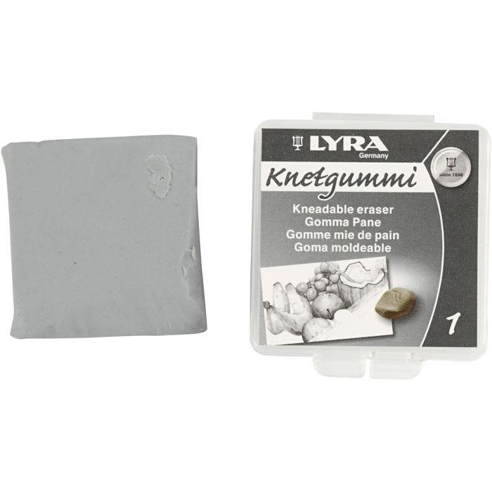 Gomme mie de pain Lyra, dim. 30x30x10 mm, 1 pièce