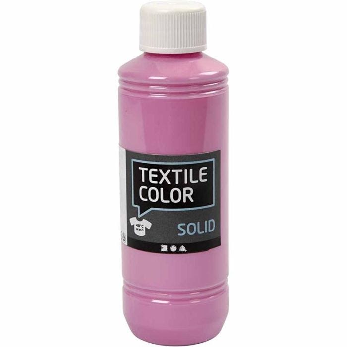 Textielkleur, dekkend, roze, 250 ml/ 1 fles
