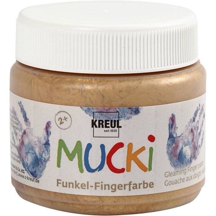 MUCKI Peinture au doigt, or métallique, 150 ml/ 1 boîte