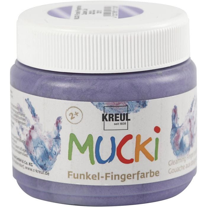 MUCKI Peinture au doigt, violet métallique, 150 ml/ 1 boîte