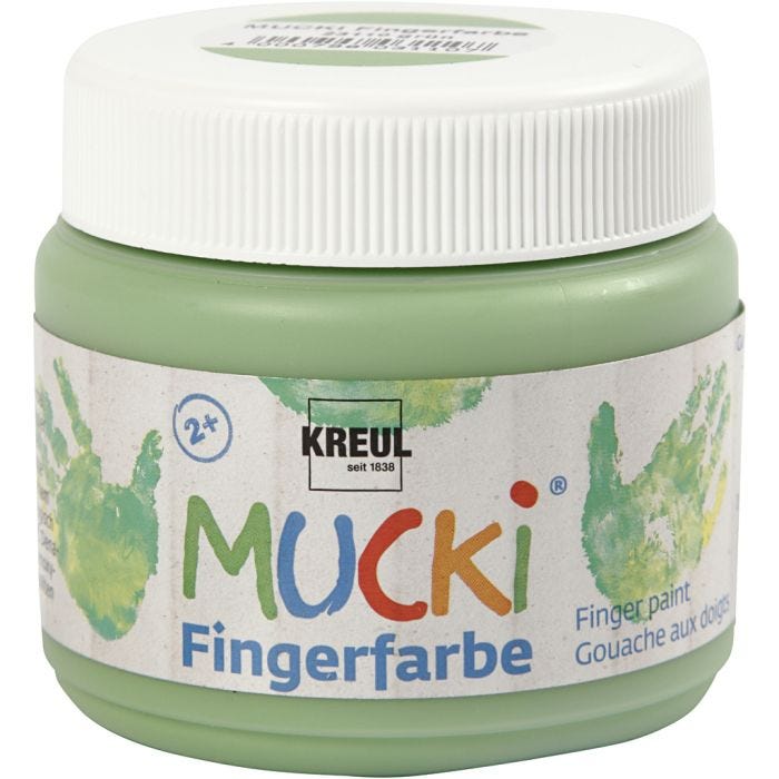 MUCKI Peinture au doigt, vert, 150 ml/ 1 boîte
