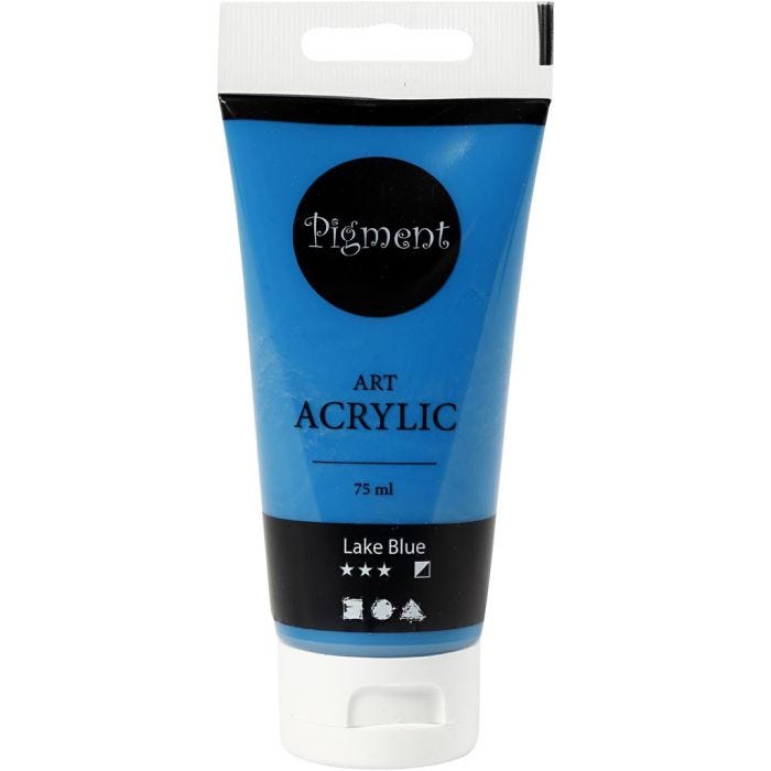 Peinture Acrylique, semi-brillant, semi opaque, lake Blue, 75 ml/ 1 flacon