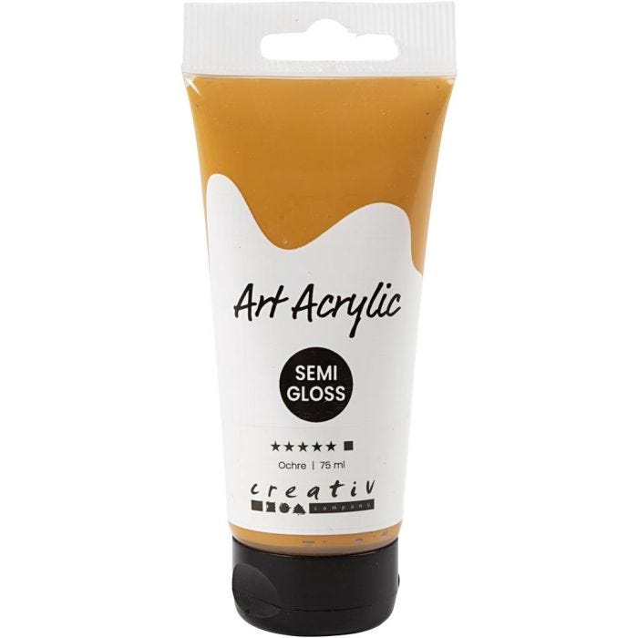 Peinture Acrylique, semi-brillant, opaque, ochre, 75 ml/ 1 flacon