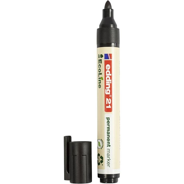 edding EccoLine Marker, dim. 21, trait 1,5-3 mm, noir, 1 pièce
