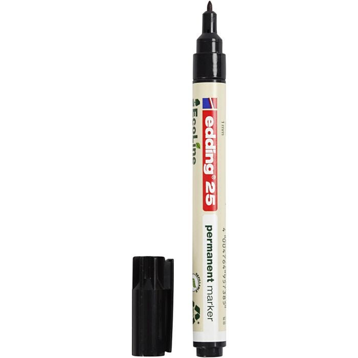 Marqueur Edding EcoLine 25, dim. 25, trait 1 mm, noir, 1 pièce