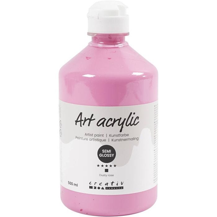 Peinture Acrylique, semi-brillant, opaque, dusty rose, 500 ml/ 1 flacon