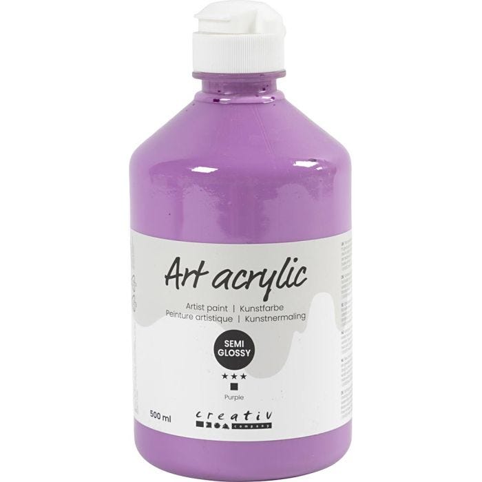 Peinture Acrylique, semi-brillant, opaque, violet, 500 ml/ 1 flacon