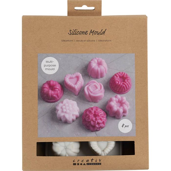 Moule en silicone, petits gâteaux, H : 2,5 cm, L : 4 cm, L : 4,5 cm, 25 ml, 1 pièce