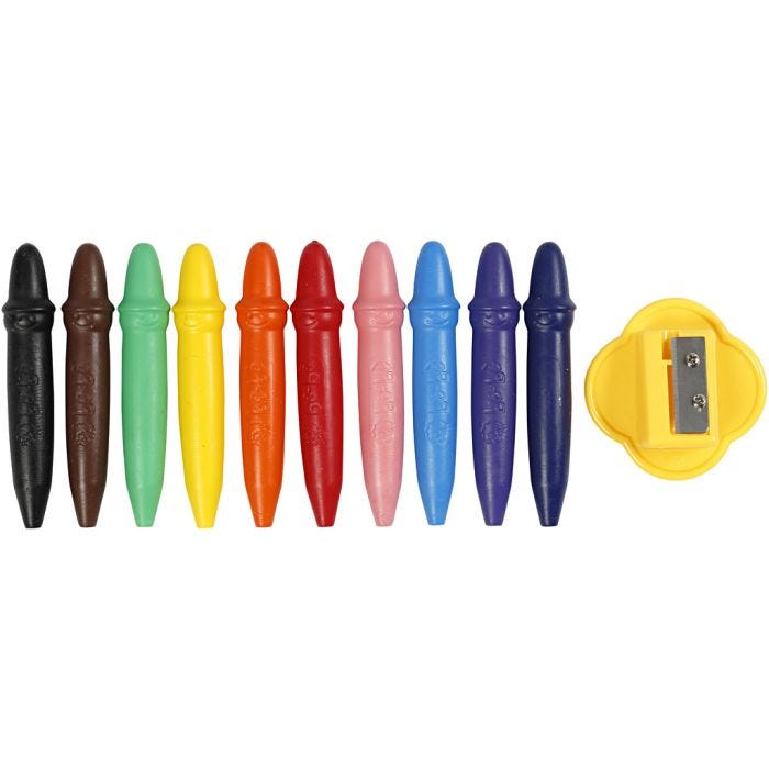 Crayon cire, L : 7 cm, d 11 mm, 10 pièces/ 1 Pq.