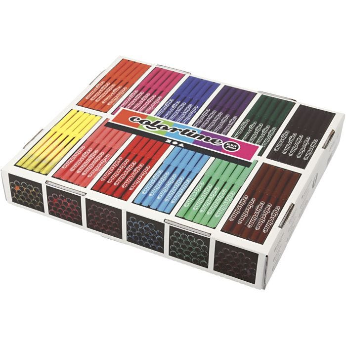 Feutres Colortime, trait 2 mm, ass. de couleurs, 12x24 pièces/ 1 Pq.
