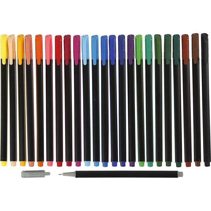 Feutres Fineliner Colortime, trait 0,6-0,7 mm, ass. de couleurs, 24 pièces/ 1 Pq.