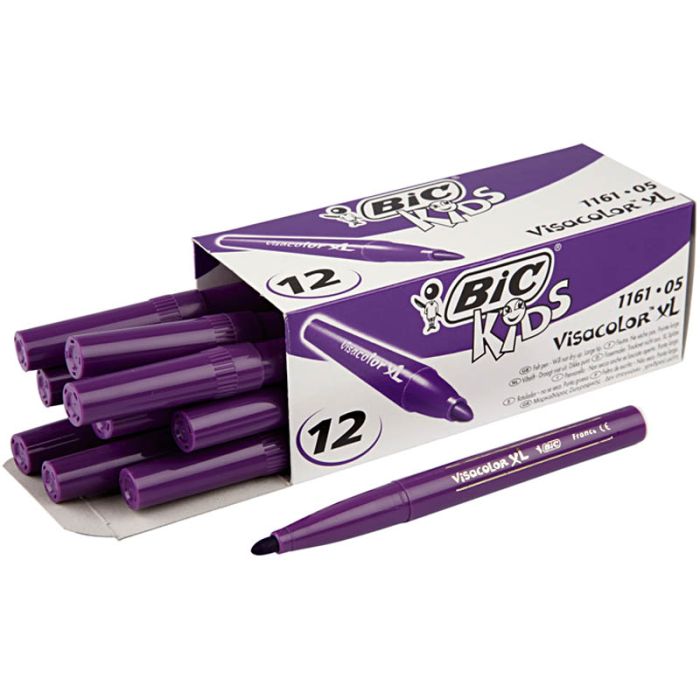 BIC Feutre Visacolor, trait 3 mm, violet foncé, 12 pièces/ 1 Pq.