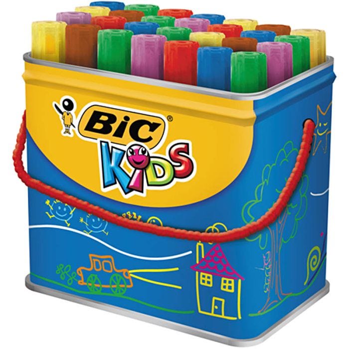 BIC Feutre Decoralo Jumbo, trait 4 mm, ass. de couleurs, 30 pièces/ 1 boîte
