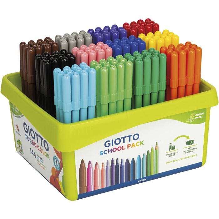 Feutres GIOTTO, trait 2,8 mm, ass. de couleurs, 12x12 pièces/ 1 Pq.