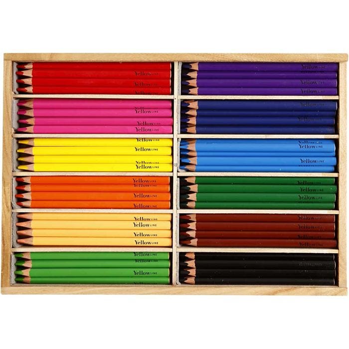 Crayons de couleur, mine 5 mm, JUMBO, ass. de couleurs, 144 pièces/ 1 Pq.