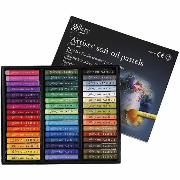 Pastels à l'huile Gallery Premium, L : 7 cm, ép. 10 mm, ass. de couleurs, 48 pièces/ 1 Pq.