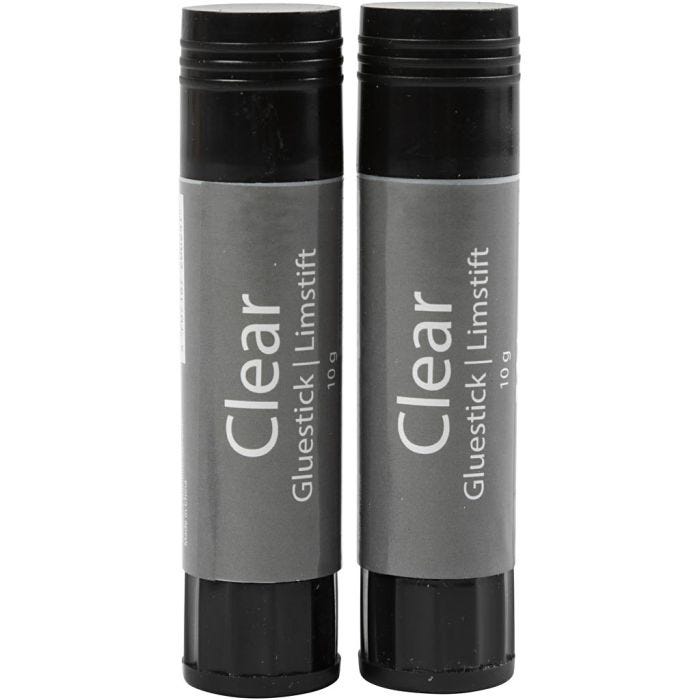 Bâton de Colle Clear, rond, 10 gr, 2 pièces/ 1 Pq.