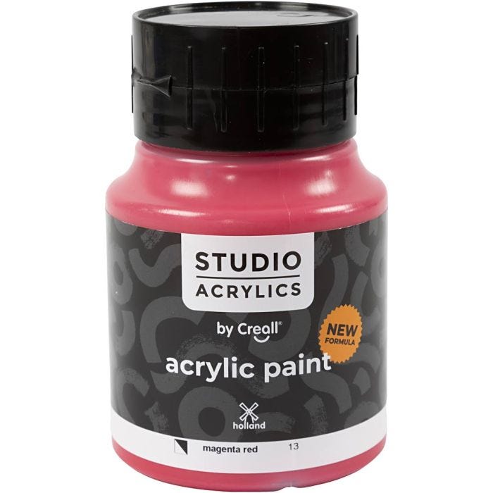 Creall Studio Acrylverf, semi-dekkend, magenta red (13), 500 ml/ 1 fles