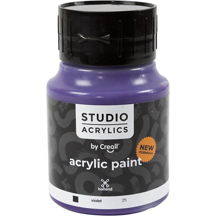 Peinture Acrylique Creall Studio, opaque, violet (25), 500 ml/ 1 flacon