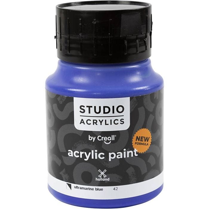 Creall Studio Acrylverf, semi-dekkend, ultramarine blue (42), 500 ml/ 1 fles