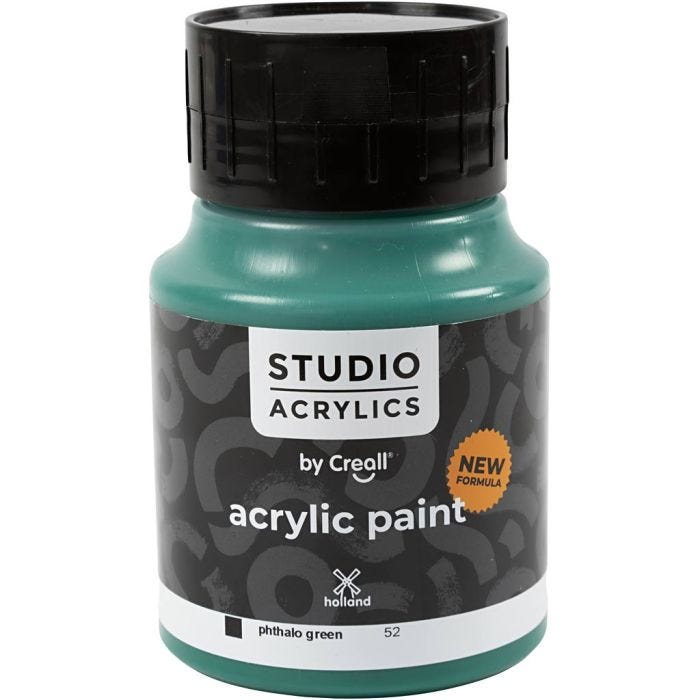 Peinture Acrylique Creall Studio, opaque, phtalo green (52), 500 ml/ 1 flacon
