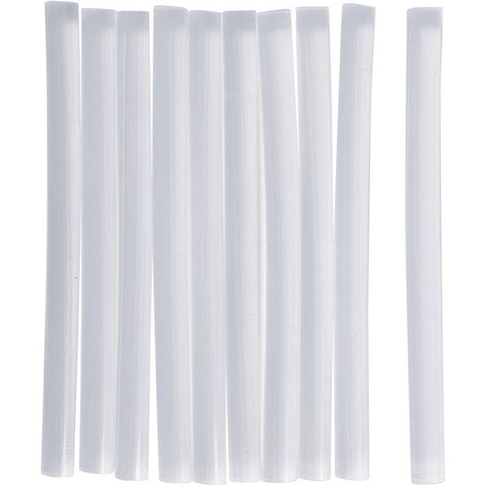 Bâtons de colle Mini, L : 10 cm, d 7 mm, 10 pièces/ 1 Pq.