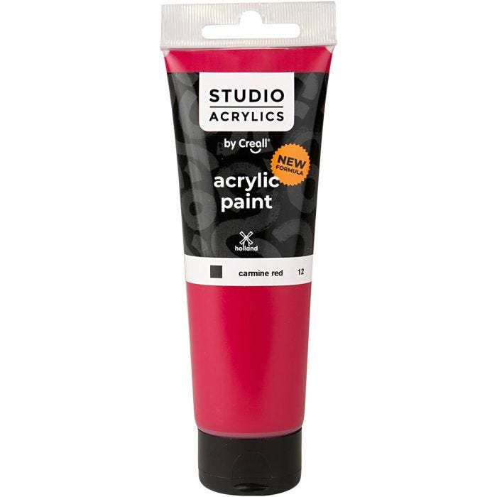 Creall Studio Acrylverf, dekkend, carmine red (12), 120 ml/ 1 fles