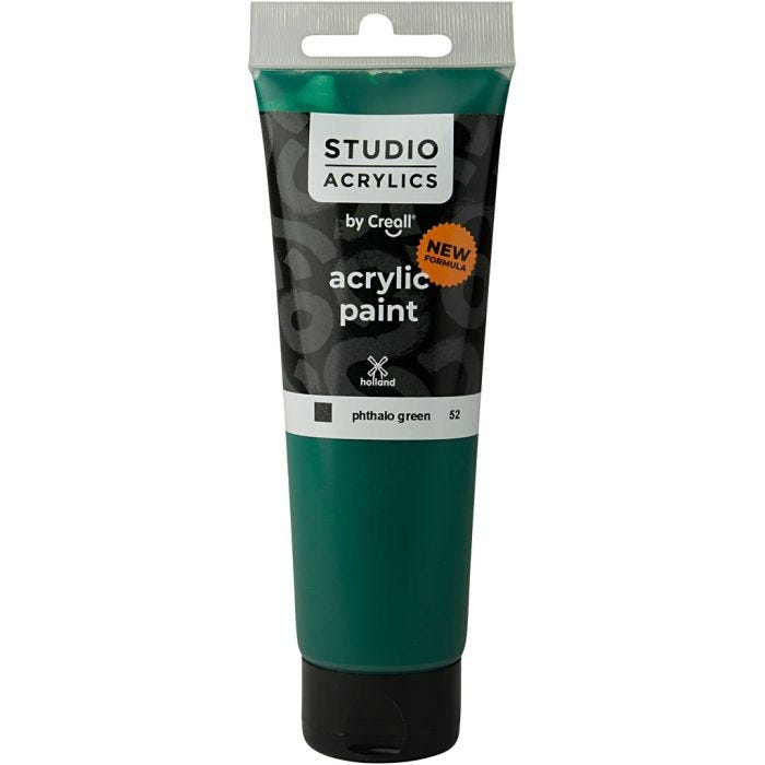 Creall Studio Acrylverf, dekkend, phtalo green (52), 120 ml/ 1 fles