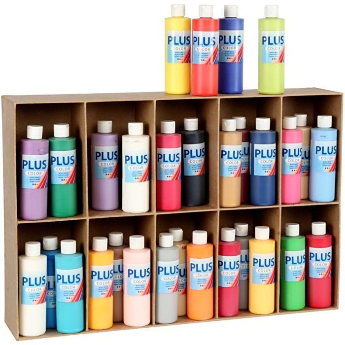 Peinture Acrylique Plus Color, ass. de couleurs, 30x250 ml/ 1 Pq.