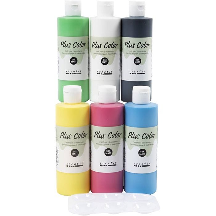 Peinture Acrylique Plus Color, couleur primaire, 6x250 ml/ 1 Pq.