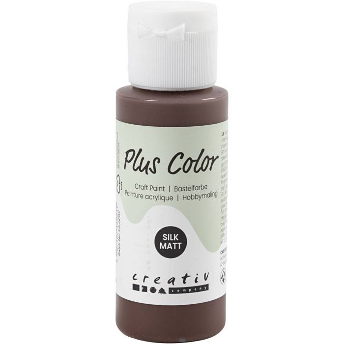 Plus Color Acrylverf, chocolate, 60 ml/ 1 fles