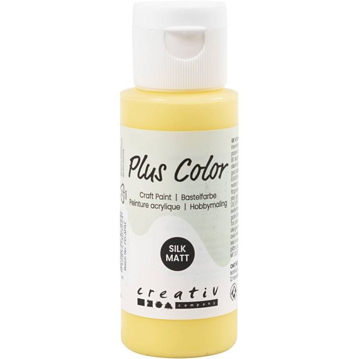 Peinture Acrylique Plus Color, primrose yellow, 60 ml/ 1 flacon