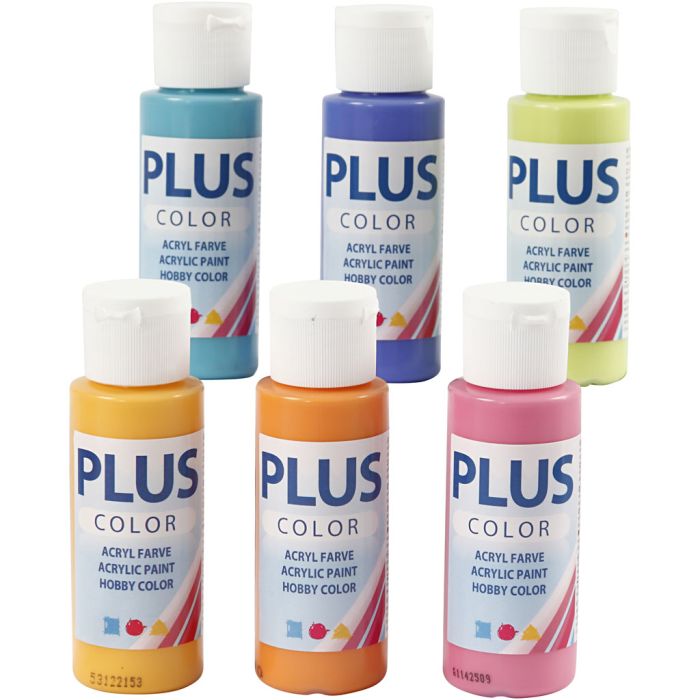 Plus Color Acrylverf, kleurrijk, 6x60 ml/ 1 doos