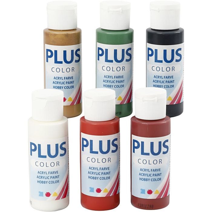 Peinture Acrylique Plus Color, couleurs de noël, 6x60 ml/ 1 Pq.