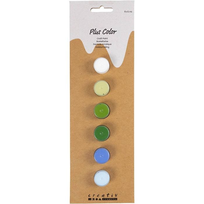 Peinture Acrylique Plus Color, harmonie bleu/vert, 6x5 ml/ 1 Pq.