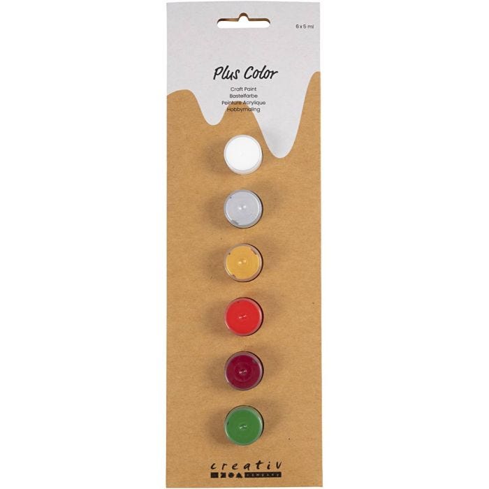 Peinture Acrylique Plus Color, couleurs de noël, 6x5 ml/ 1 Pq.
