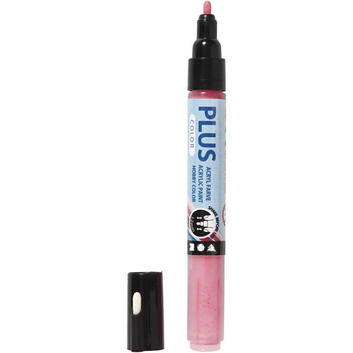 Feutres Plus Color, L : 14,5 cm, trait 1-2 mm, fuchsia, 5,5 ml, 1 pièce