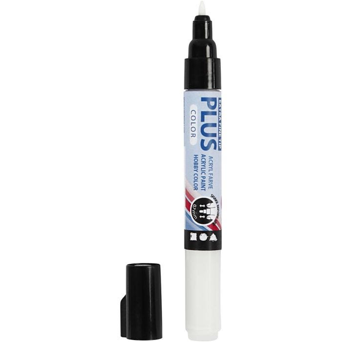 Feutres Plus Color, L : 14,5 cm, trait 0,7 mm, blanc cassé, 5,5 ml, 1 pièce