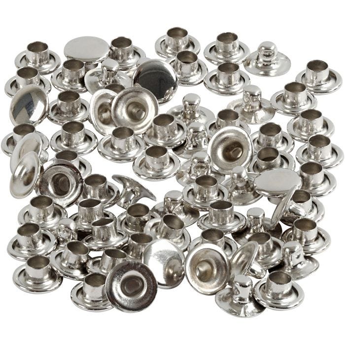 Rivets, d 7 mm, argent, 50 pièces/ 1 Pq.