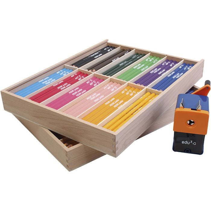 Crayons de Couleur Jumbo edu, mine 6,25 mm, ass. de couleurs, 24x12 pièces/ 1 Pq.