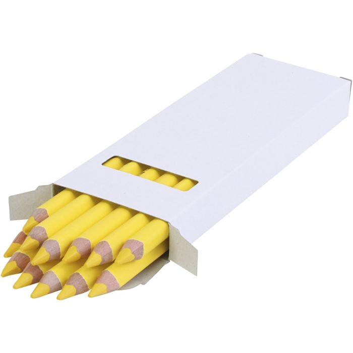 Crayons de Couleur Jumbo edu, ép. 10 mm, mine 6,25 mm, jaune clair, 12 pièces/ 1 Pq.