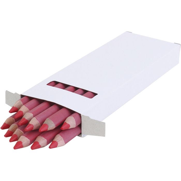 Crayons de Couleur Jumbo edu, ép. 10 mm, mine 6,25 mm, rouge, 12 pièces/ 1 Pq.
